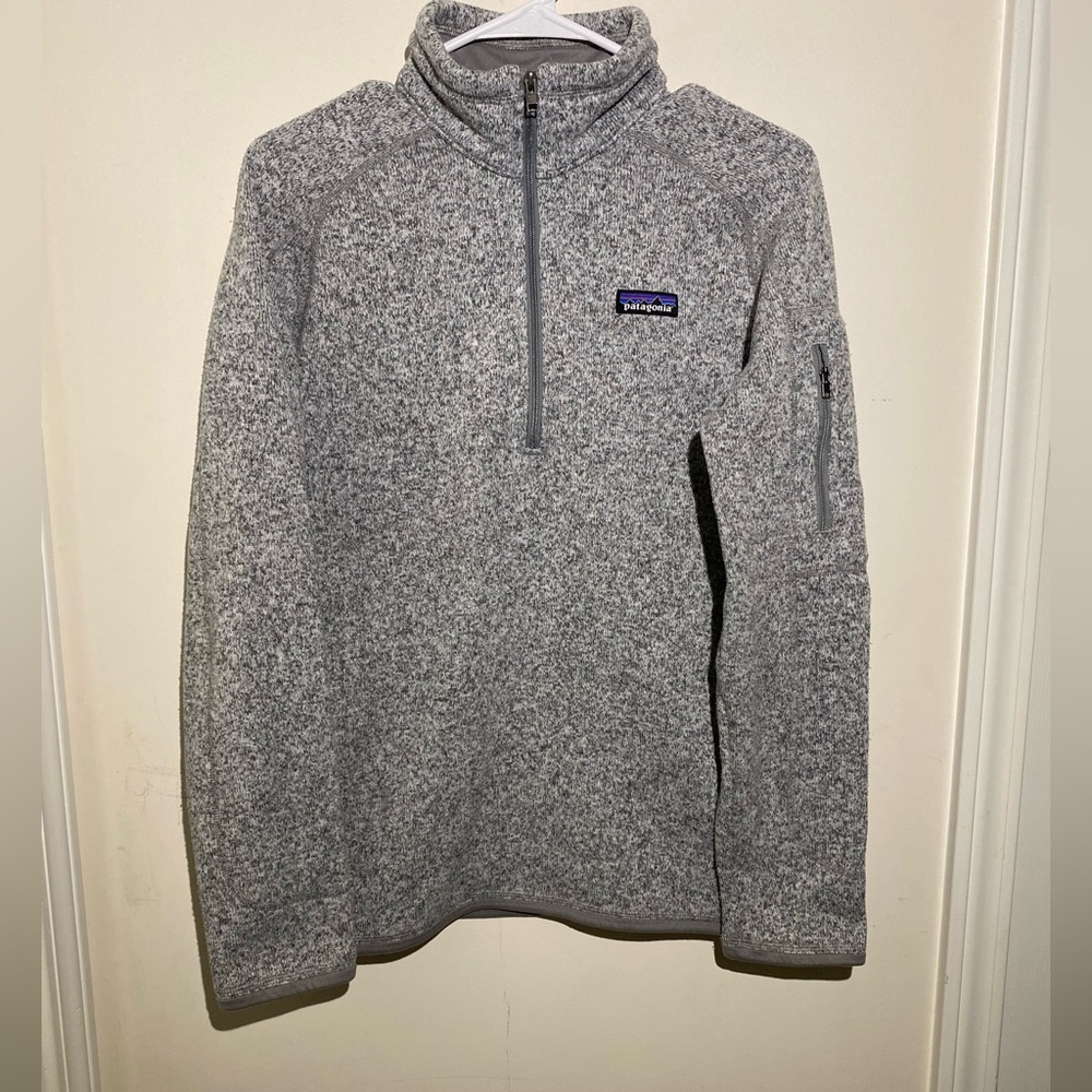 Patagonia better sweater 1/4 zip birch white  size L